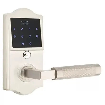 Emtek Emtouch Classic - L-Square Knurled Lever Electronic Touchscreen Lock by Emtek