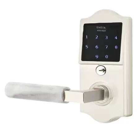 Emtek Emtouch Classic - L-Square White Marble Lever Electronic Touchscreen Lock by Emtek