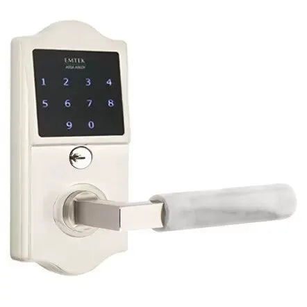 Emtek Emtouch Classic - L-Square White Marble Lever Electronic Touchscreen Lock by Emtek