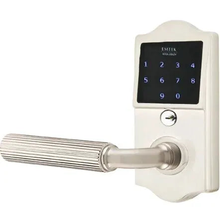 Emtek Emtouch Classic - R-Bar Straight Knurled Lever Electronic Touchscreen Lock by Emtek