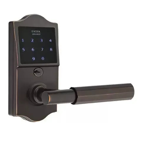 Emtek Emtouch Classic - T-Bar Faceted Lever Electronic Touchscreen Lock by Emtek