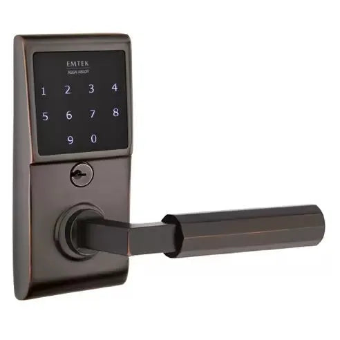 Emtek Emtouch - L-Square Faceted Lever Electronic Touchscreen Lock by Emtek