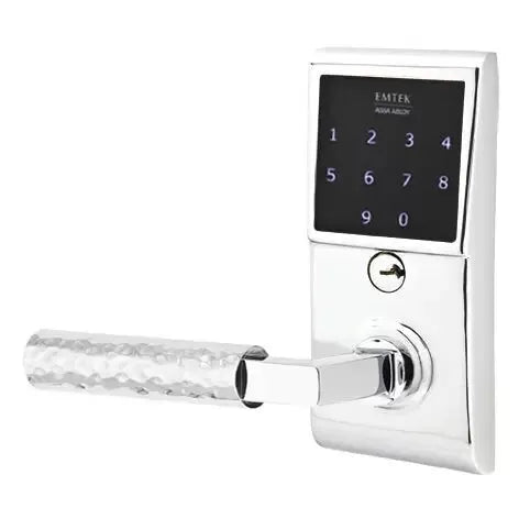 Emtek Emtouch - L-Square Hammered Lever Electronic Touchscreen Lock by Emtek