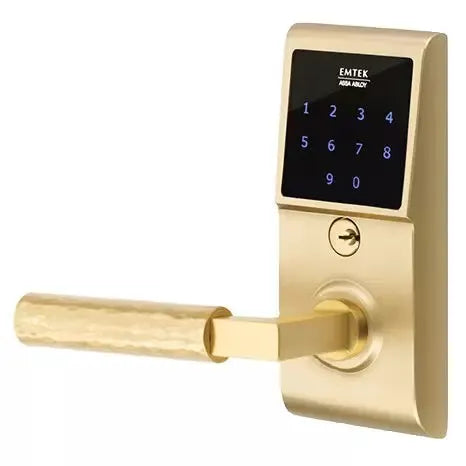 Emtek Emtouch - L-Square Hammered Lever Electronic Touchscreen Lock by Emtek