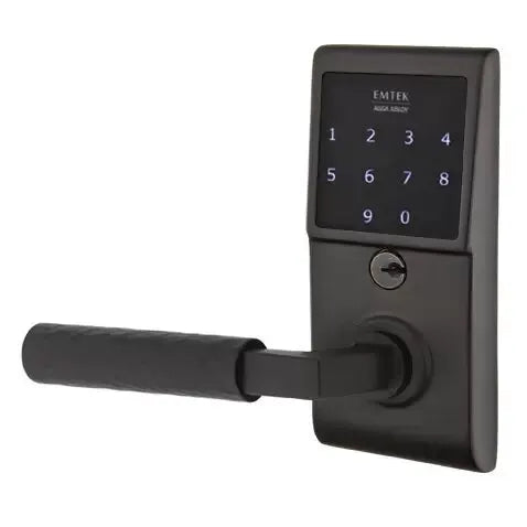Emtek Emtouch - L-Square Hammered Lever Electronic Touchscreen Lock by Emtek