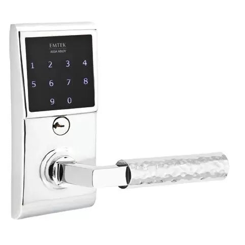 Emtek Emtouch - L-Square Hammered Lever Electronic Touchscreen Lock by Emtek