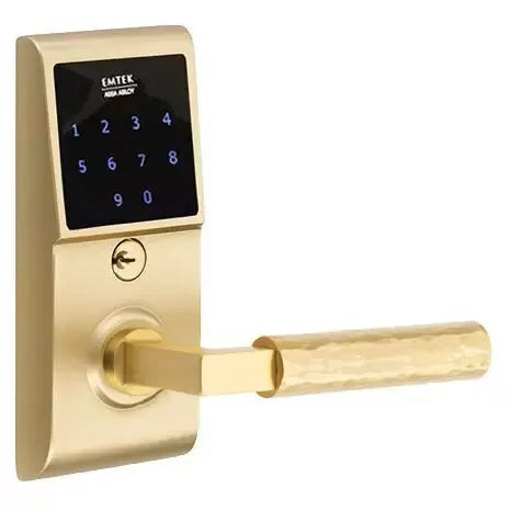 Emtek Emtouch - L-Square Hammered Lever Electronic Touchscreen Lock by Emtek