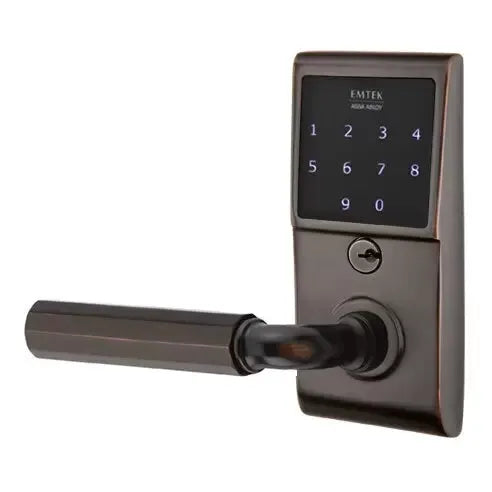 Emtek Emtouch - R-Bar Faceted Lever Electronic Touchscreen Lock by Emtek