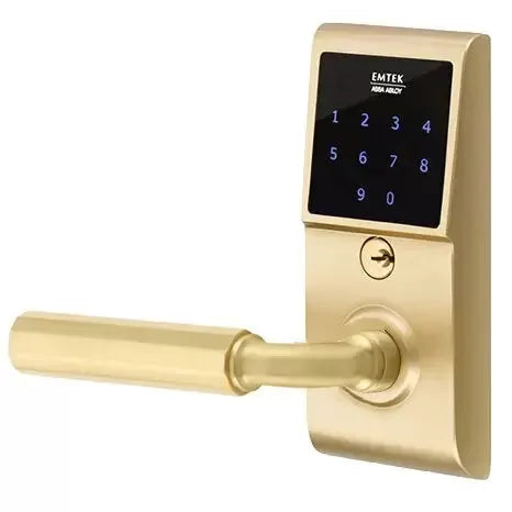 Emtek Emtouch - R-Bar Faceted Lever Electronic Touchscreen Lock by Emtek