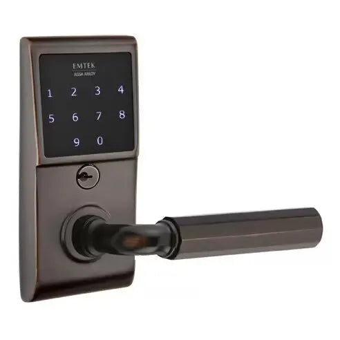 Emtek Emtouch - R-Bar Faceted Lever Electronic Touchscreen Lock by Emtek