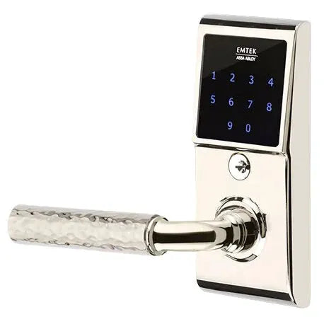 Emtek Emtouch - R-Bar Hammered Lever Electronic Touchscreen Lock by Emtek