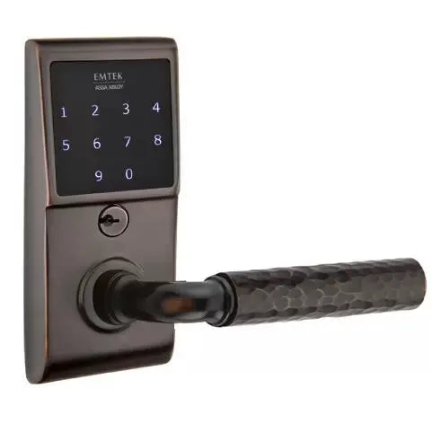 Emtek Emtouch - R-Bar Hammered Lever Electronic Touchscreen Lock by Emtek