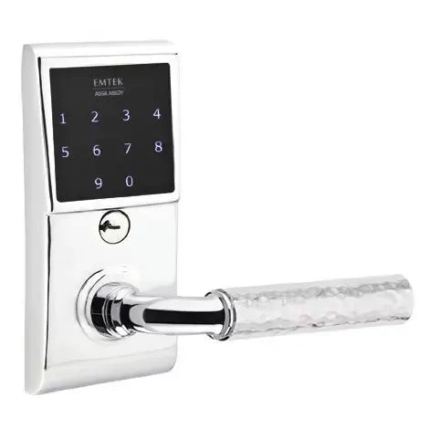 Emtek Emtouch - R-Bar Hammered Lever Electronic Touchscreen Lock by Emtek
