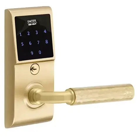Emtek Emtouch - R-Bar Hammered Lever Electronic Touchscreen Lock by Emtek