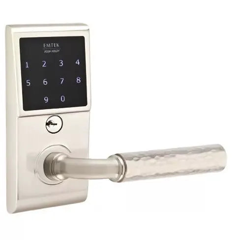 Emtek Emtouch - R-Bar Hammered Lever Electronic Touchscreen Lock by Emtek