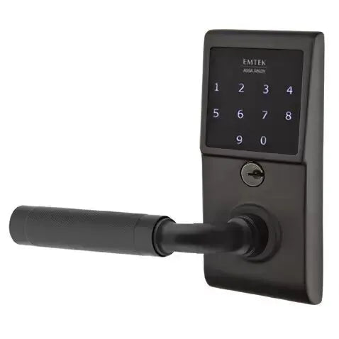 Emtek Emtouch - R-Bar Knurled Lever Electronic Touchscreen Lock by Emtek