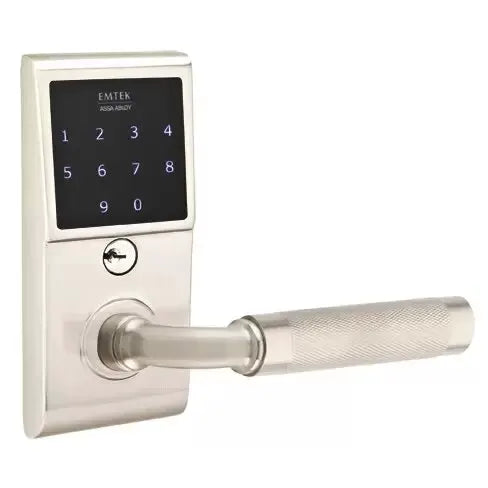 Emtek Emtouch - R-Bar Knurled Lever Electronic Touchscreen Lock by Emtek