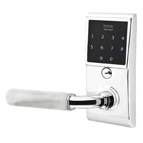 Emtek Emtouch - R-Bar White Marble Lever Electronic Touchscreen Lock by Emtek
