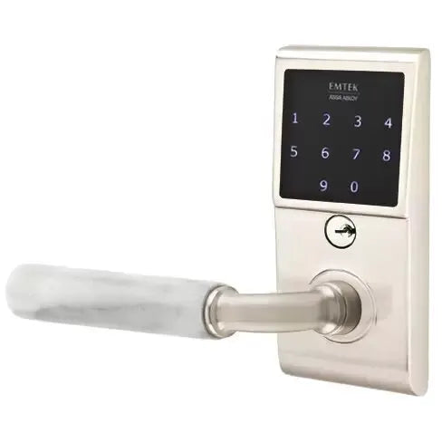 Emtek Emtouch - R-Bar White Marble Lever Electronic Touchscreen Lock by Emtek