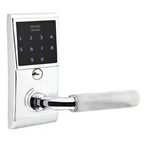 Emtek Emtouch - R-Bar White Marble Lever Electronic Touchscreen Lock by Emtek