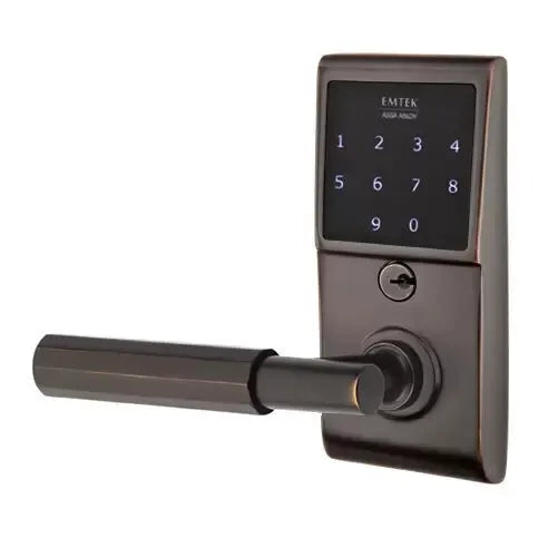 Emtek Emtouch - T-Bar Faceted Lever Electronic Touchscreen Lock by Emtek