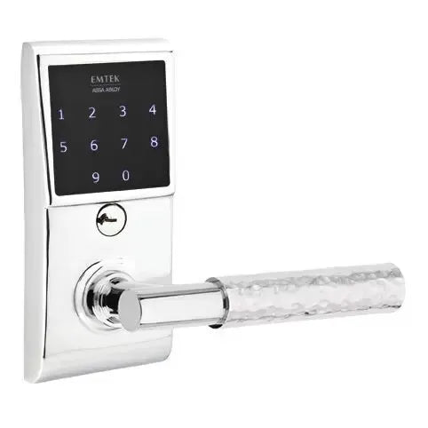 Emtek Emtouch - T-Bar Hammered Lever Electronic Touchscreen Lock by Emtek