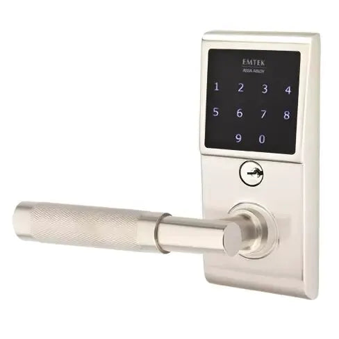 Emtek Emtouch - T-Bar Knurled Lever Electronic Touchscreen Lock by Emtek
