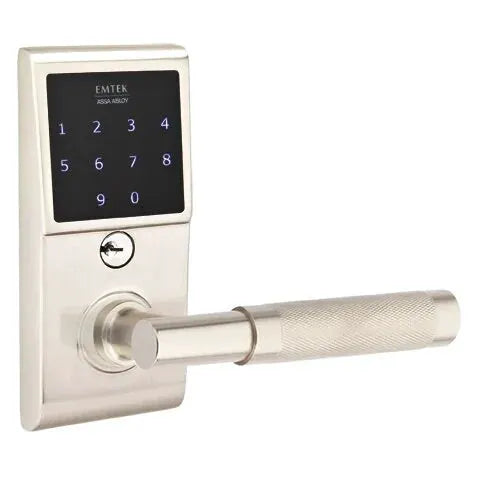 Emtek Emtouch - T-Bar Knurled Lever Electronic Touchscreen Lock by Emtek