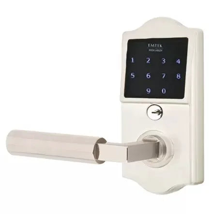 Emtek Emtouch Classic - L-Square Faceted Lever Electronic Touchscreen Lock by Emtek