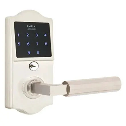 Emtek Emtouch Classic - L-Square Faceted Lever Electronic Touchscreen Lock by Emtek