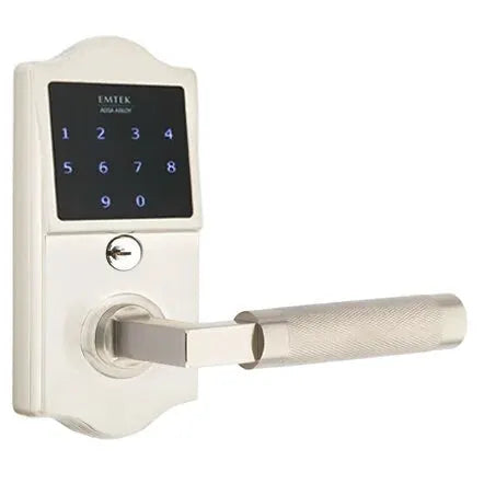 Emtek Emtouch Classic - L-Square Knurled Lever Electronic Touchscreen Lock by Emtek