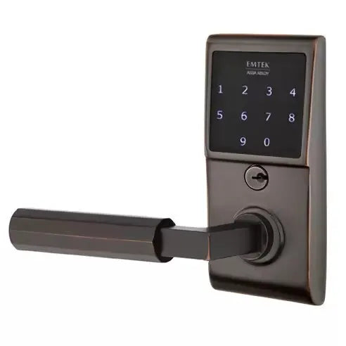 Emtek Emtouch - L-Square Faceted Lever Electronic Touchscreen Lock by Emtek