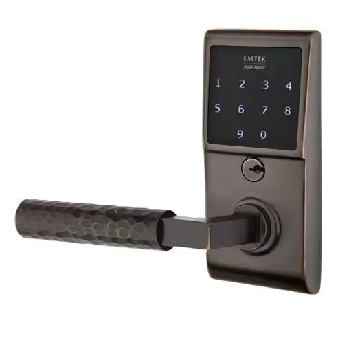 Emtek Emtouch - L-Square Hammered Lever Electronic Touchscreen Lock by Emtek