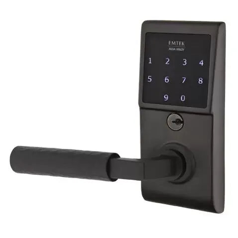Emtek Emtouch - L-Square Hammered Lever Electronic Touchscreen Lock by Emtek