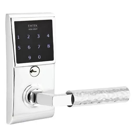 Emtek Emtouch - L-Square Hammered Lever Electronic Touchscreen Lock by Emtek