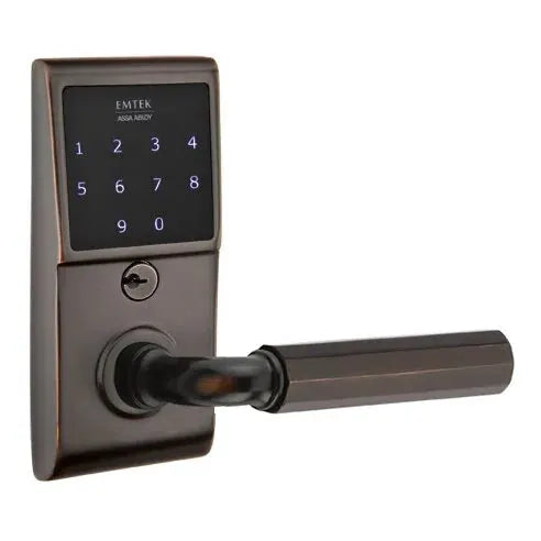 Emtek Emtouch - R-Bar Faceted Lever Electronic Touchscreen Lock by Emtek