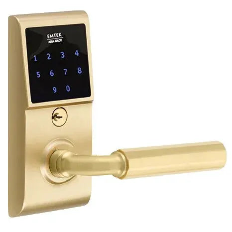 Emtek Emtouch - R-Bar Faceted Lever Electronic Touchscreen Lock by Emtek