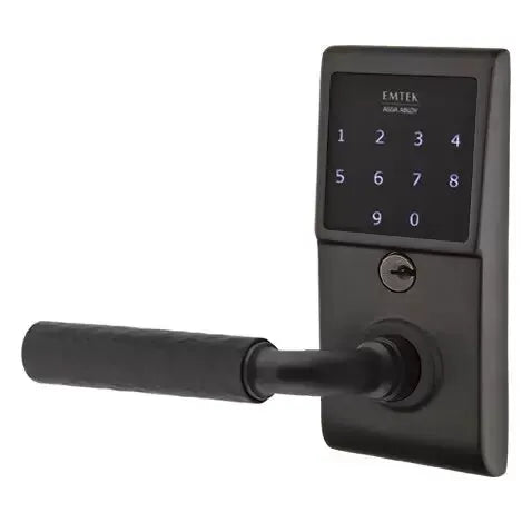 Emtek Emtouch - R-Bar Hammered Lever Electronic Touchscreen Lock by Emtek