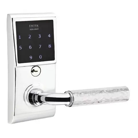 Emtek Emtouch - R-Bar Hammered Lever Electronic Touchscreen Lock by Emtek
