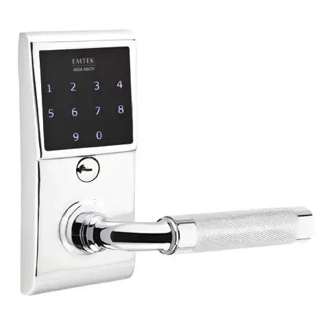 Emtek Emtouch - R-Bar Knurled Lever Electronic Touchscreen Lock by Emtek