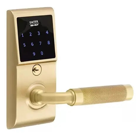 Emtek Emtouch - R-Bar Knurled Lever Electronic Touchscreen Lock by Emtek
