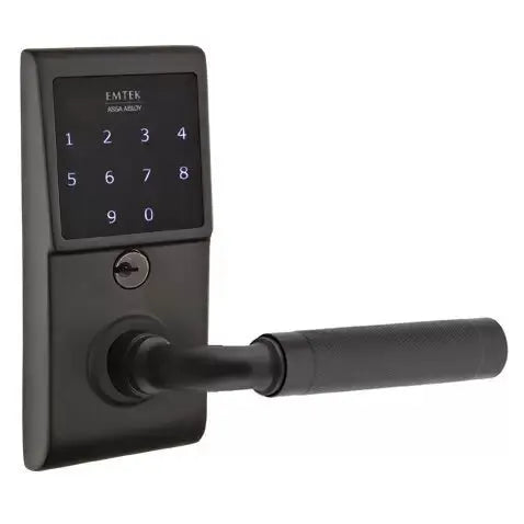 Emtek Emtouch - R-Bar Knurled Lever Electronic Touchscreen Lock by Emtek