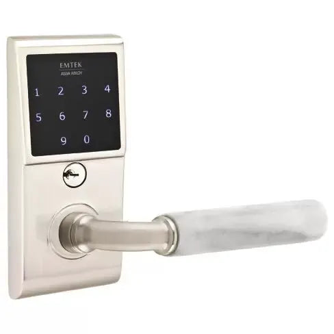 Emtek Emtouch - R-Bar White Marble Lever Electronic Touchscreen Lock by Emtek