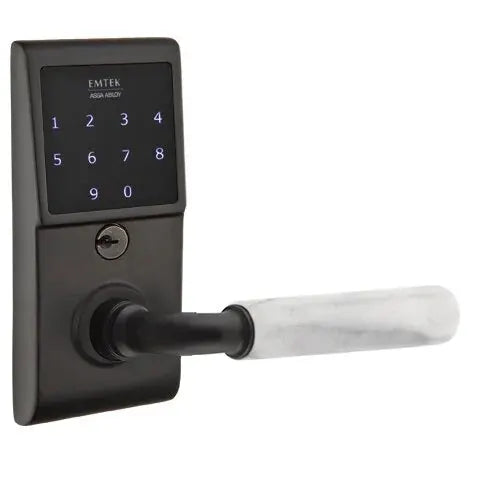 Emtek Emtouch - R-Bar White Marble Lever Electronic Touchscreen Lock by Emtek