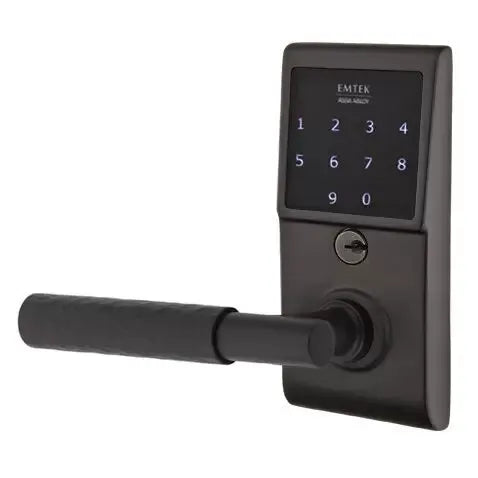 Emtek Emtouch - T-Bar Hammered Lever Electronic Touchscreen Lock by Emtek