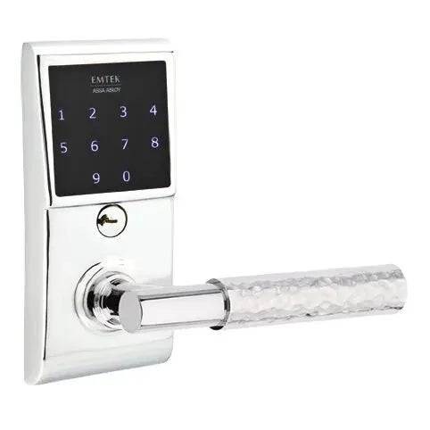 Emtek Emtouch - T-Bar Hammered Lever Electronic Touchscreen Lock by Emtek