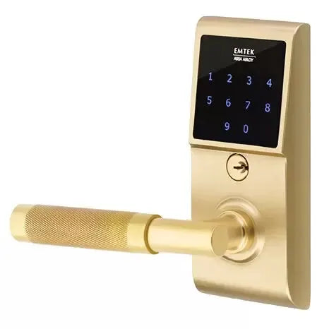 Emtek Emtouch - T-Bar Knurled Lever Electronic Touchscreen Lock by Emtek