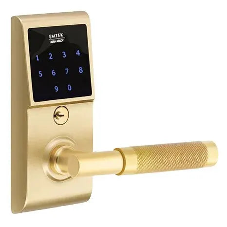 Emtek Emtouch - T-Bar Knurled Lever Electronic Touchscreen Lock by Emtek