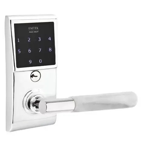 Emtek Emtouch - T-Bar White Marble Lever Electronic Touchscreen Lock by Emtek