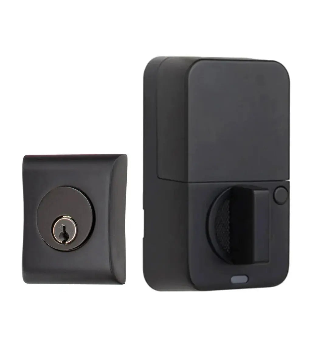 flat black door deadbolt